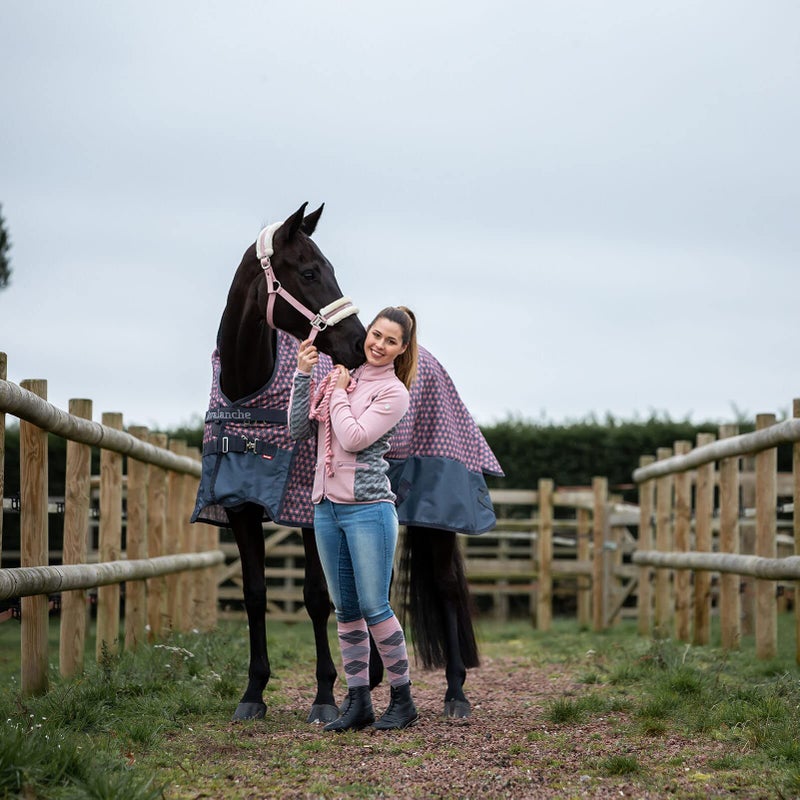 HORZE Kaia Womens Denim Horse Riding Pants | High Waist Silicone Full Seat Breeches - Lead Blue - 32 - Image 2